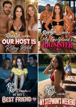 Riley Reid in Candy AI Shorts: montage of 6 series posters